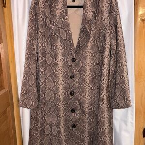 CAbi Beige and Black Snake Print Jacket